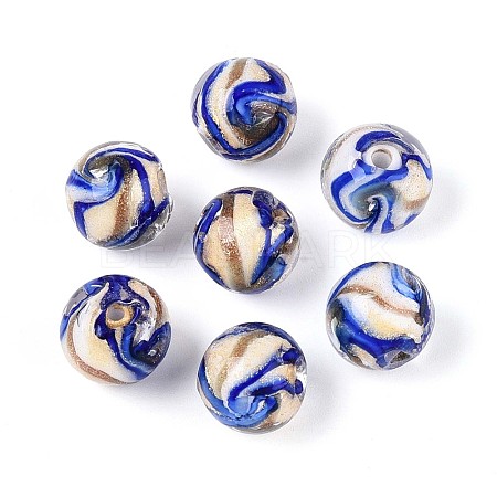 Handmade Gold Sand Lampwork Beads LAMP-T024-11B-1