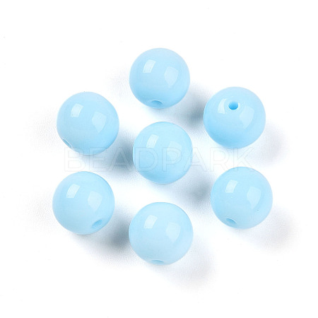 Opaque Solid Color Glass Beads GLAA-N007-10mm-A12-1