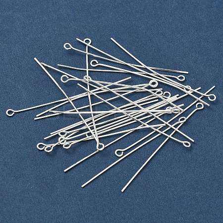 50MM Silver Color Plated Brass Eye Pins X-EPC5.0cm-S-1