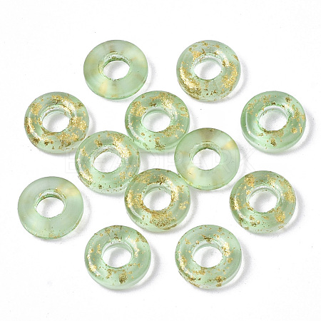 Transparent Spray Painted Glass European Beads GLAA-N035-04J-1