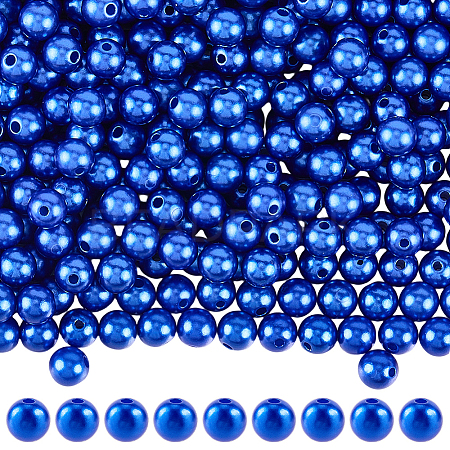 Spray Painted ABS Plastic Imitation Pearl Beads OACR-PA0001-38B-01-1