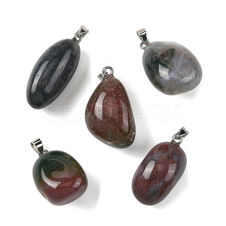 Natural Indian Agate Tumbled Stone Pendants GG-K002-06J-1